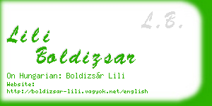 lili boldizsar business card